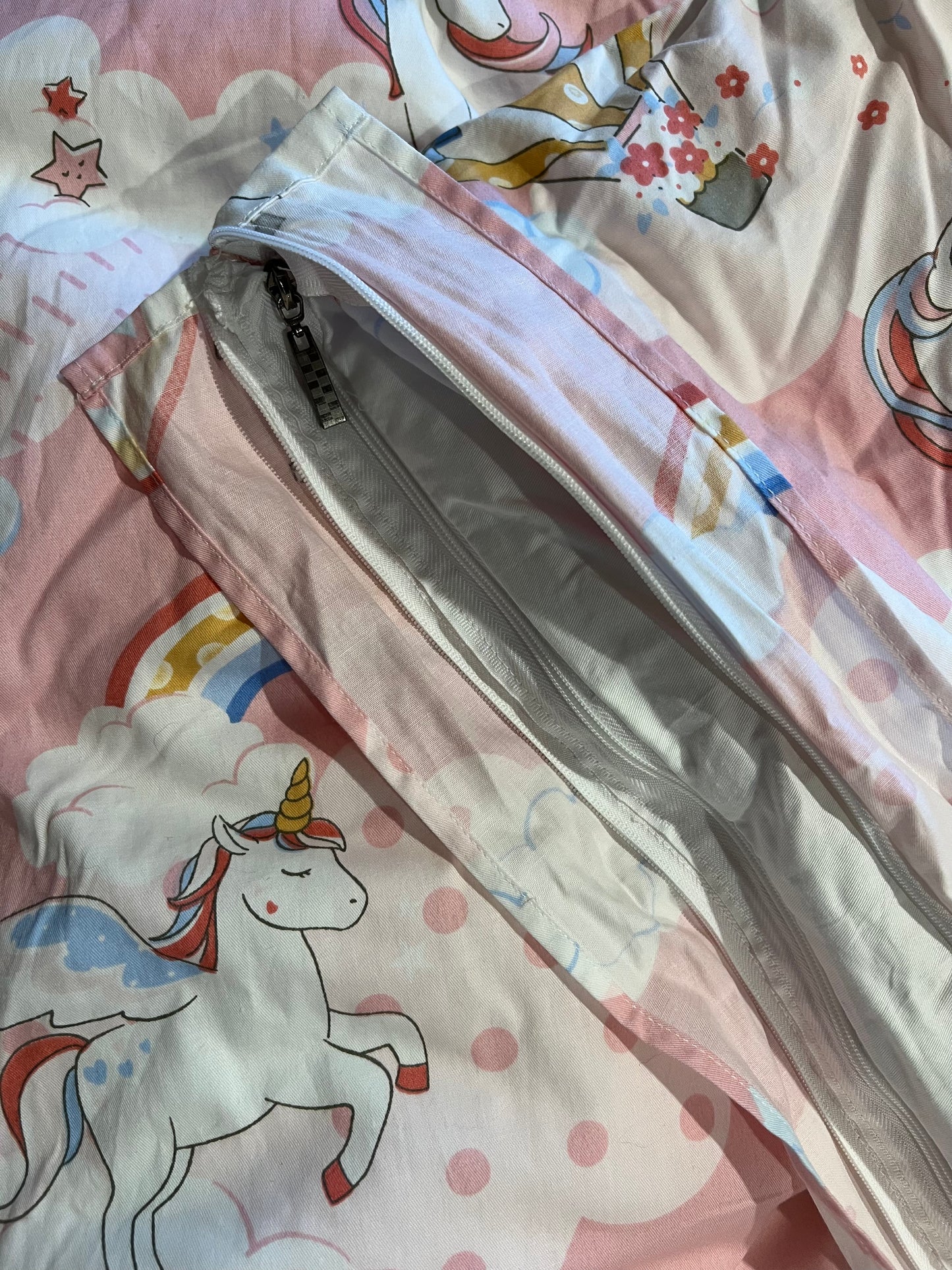 Unicorn Print Doona cover + Doona - Single size