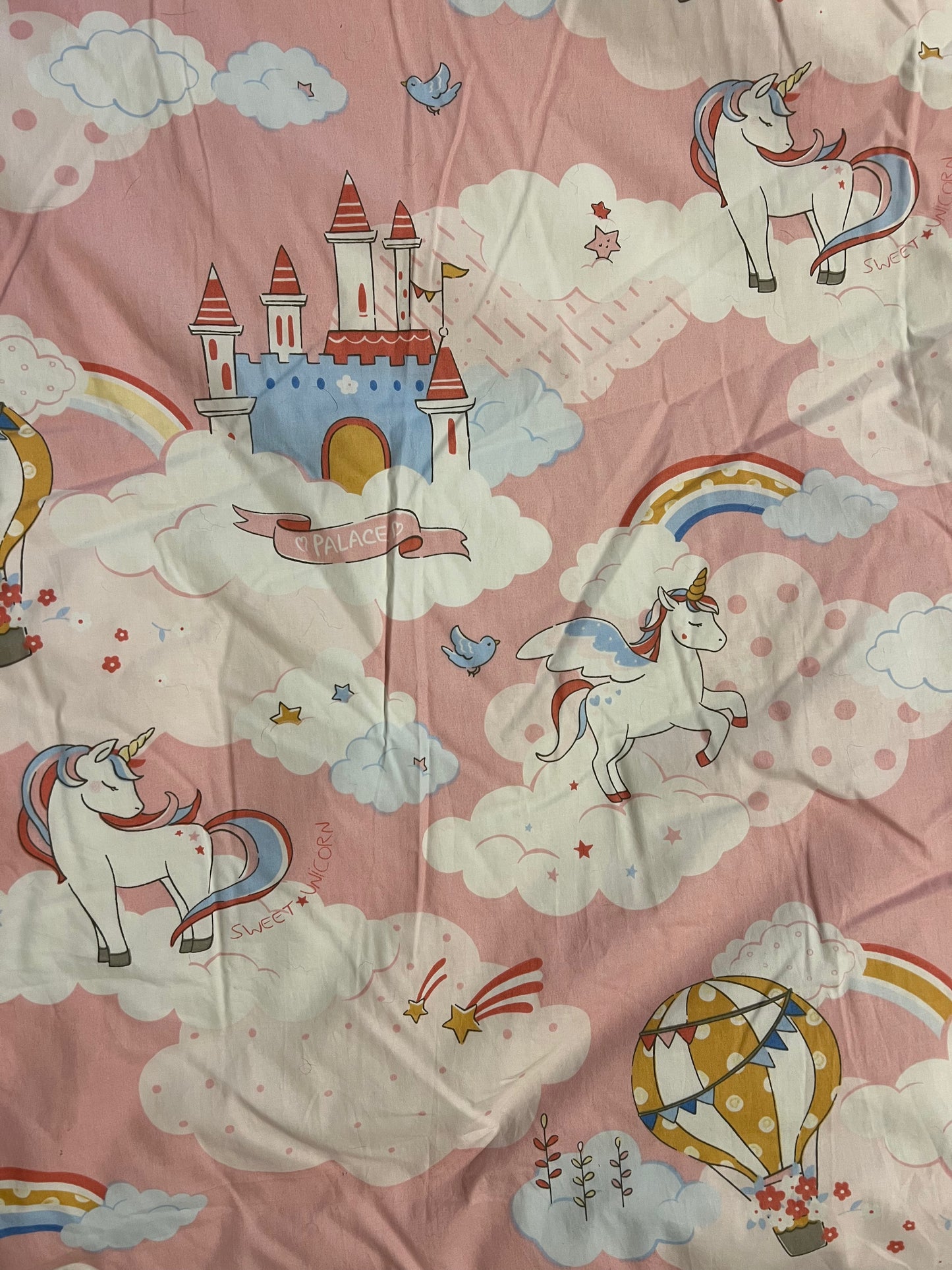 Unicorn Print Doona cover + Doona - Single size