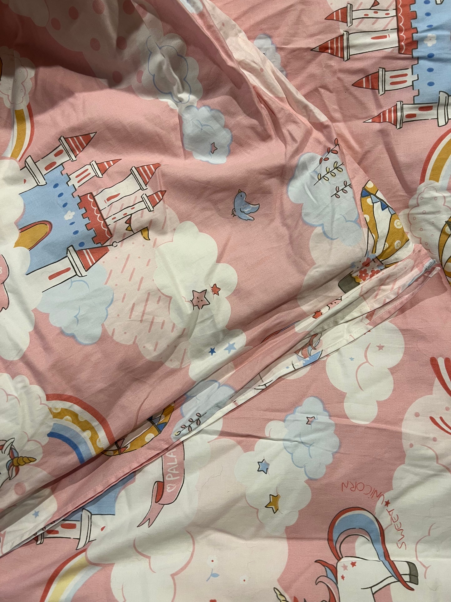 Unicorn Print Doona cover + Doona - Single size